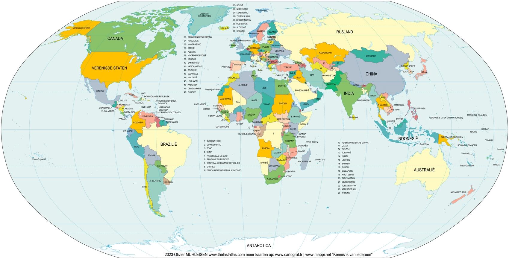 Carte monde avec pays